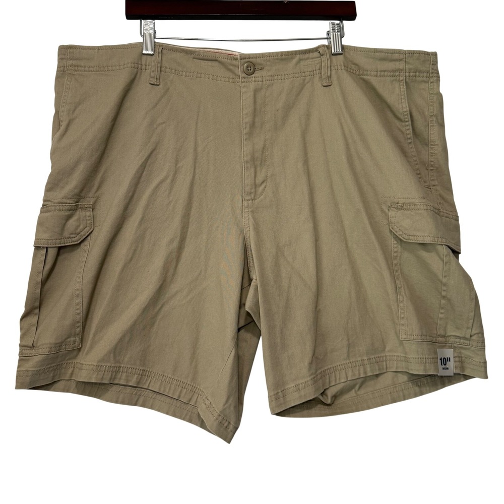 George Mens 46 Cargo Shorts Tan Stretch Twill Utility Neutral Gorpcore HIking